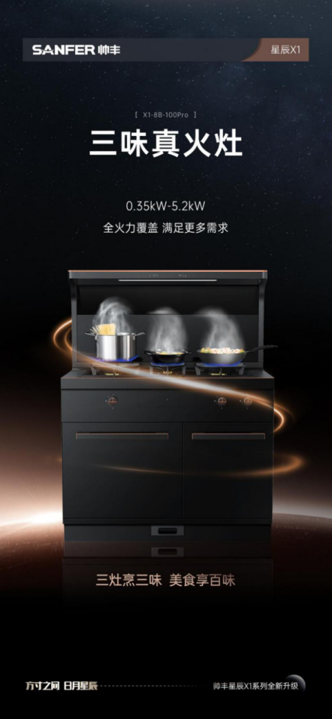 为厨房点亮“星辰”大国品牌帅丰电器发布星PG PG电子 APP辰X1系列集成灶(图4)