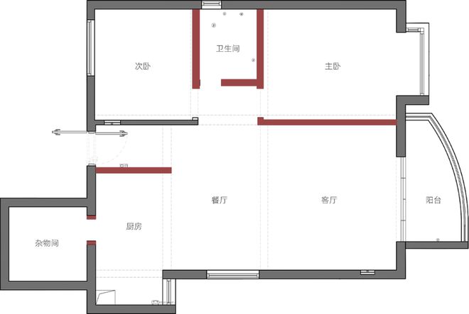 80㎡简洁温馨四口之家两居改三居、一卫改两卫还拥有独立家政间！！！PG PG电子 APP(图1)